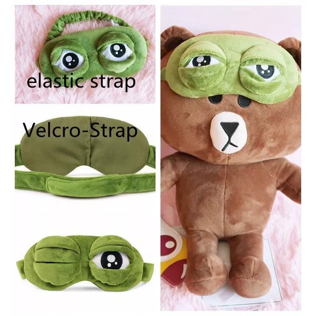 Mặt nạ ngủ hình ếch Pepe hoạt hình 3D độc đáo