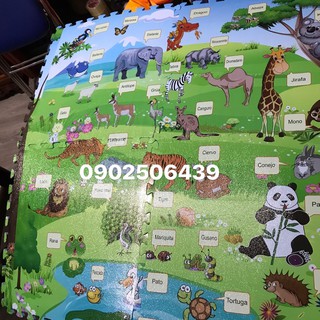 Thảm xốp Vườn thú 60cm. Bộ 4 tấm