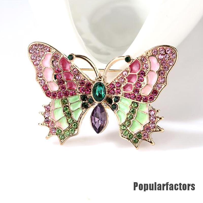 Ghim Cài Áo Hình Bướm Đính Đá Nhiều Màu Thời Trang