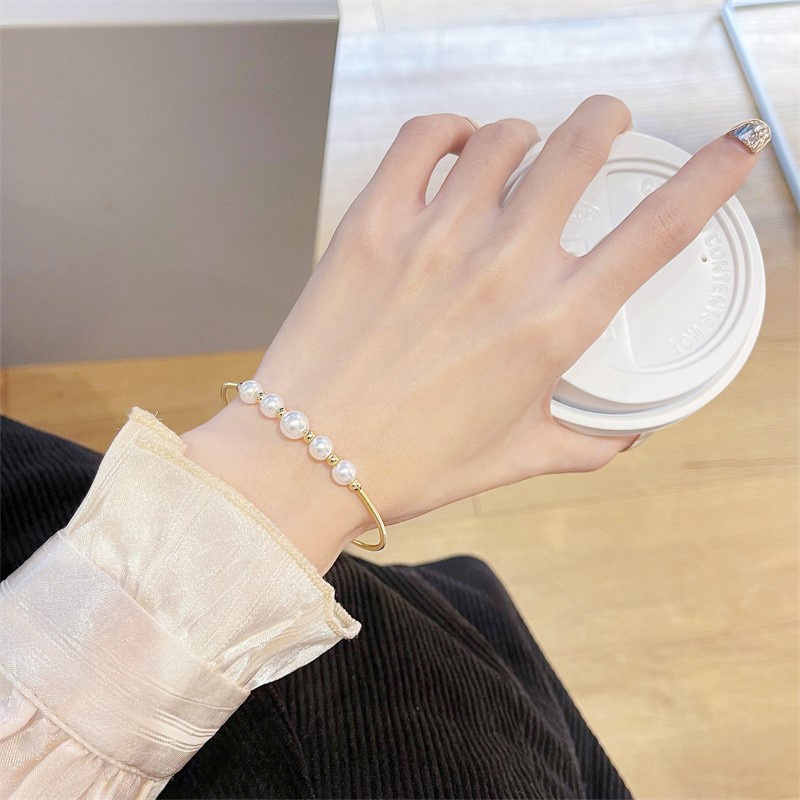 Vòng tay MANYUE xỏ hạt ngọc trai thời trang Hàn Quốc