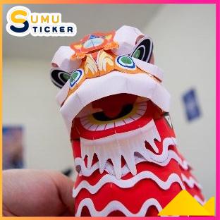 KIT Mô Hình Giấy Lân Tết - Kích thước lớn - Tượng Lân Giấy Decor - Trang Trí Nhà Cửa