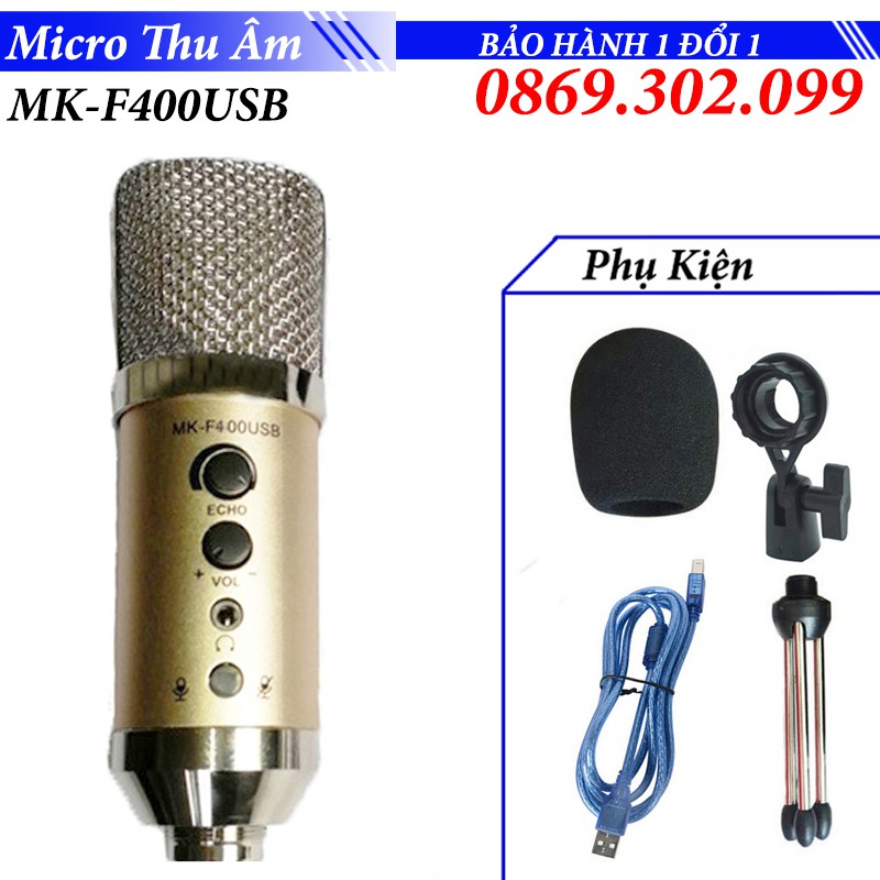 Mic không cần cài đặt Cắm là sử dụng F400USB Micro Sử dụng cổng USB 2.0 - Microphone live stream - hát ra loa trực tiếp