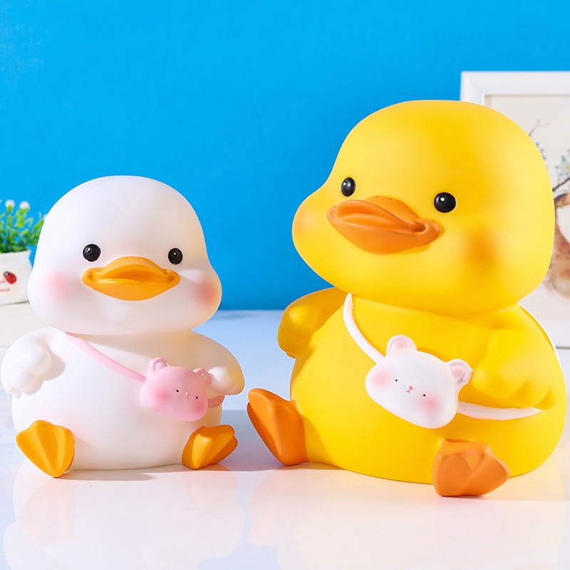 Ống Tiết Kiệm Hình Chú Vịt Dễ Thương Chống Rơi Dùng Trang Trí Nội Thất