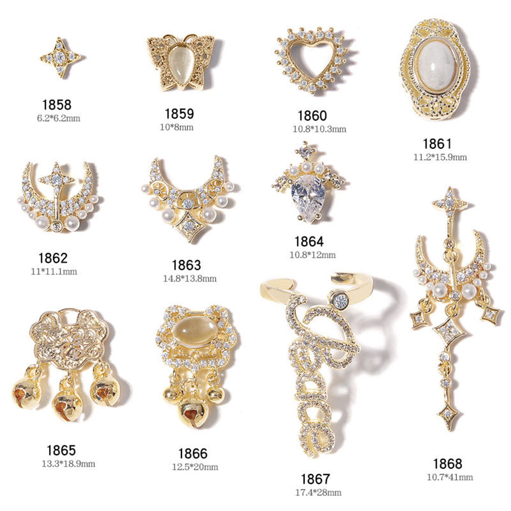 [Hàng mới về] Phụ kiện làm móng 3D đính kim cương trang trí nghệ thuật tự làm