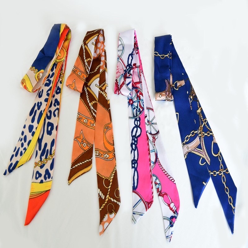 Khăn Cột Tóc Turban , Băng Đô, Quàng Cổ, Buộc Túi Sách Phong Cách Thời Trang Hàn Quốc