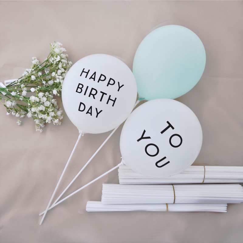 Set 100 Giá Đỡ Bong Bóng PVC 32cm Dùng Trang Trí Tiệc Sinh Nhật/Đám Cưới