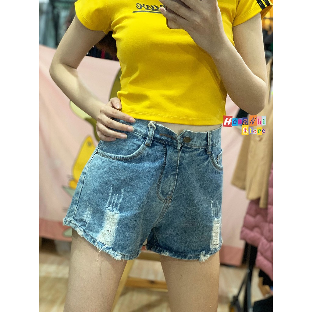 Quần Jean Đùi Nữ Dáng Rộng Size Đại 65Kg, Short Jean Nữ Rách