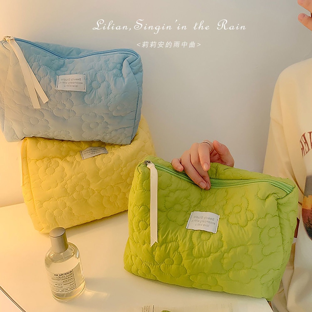 Túi Đựng Mỹ Phẩm Cỡ Lớn Chất Liệu Cotton Mềm Thiết Kế Phong Cách Nhật Bản Dễ Thương