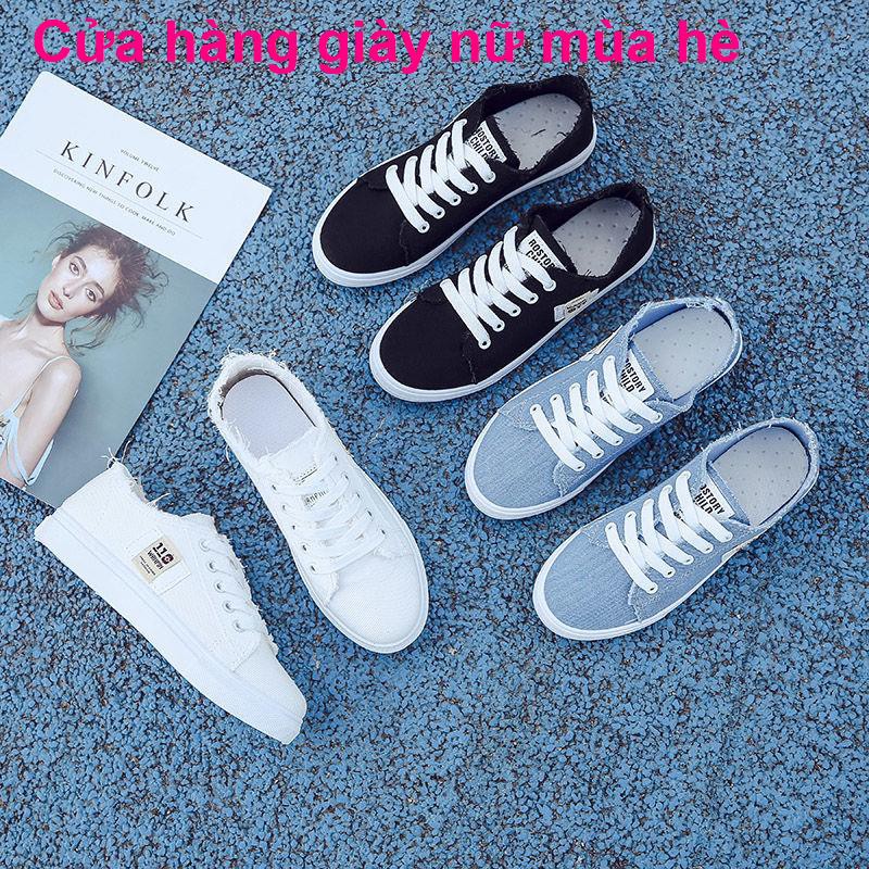 2021 giày mới mùa xuân và hè trắng nữ sinh Phiên bản Hàn Quốc của vải thấp cổ hoang dã trong bình thườngmóc kho | BigBuy360 - bigbuy360.vn