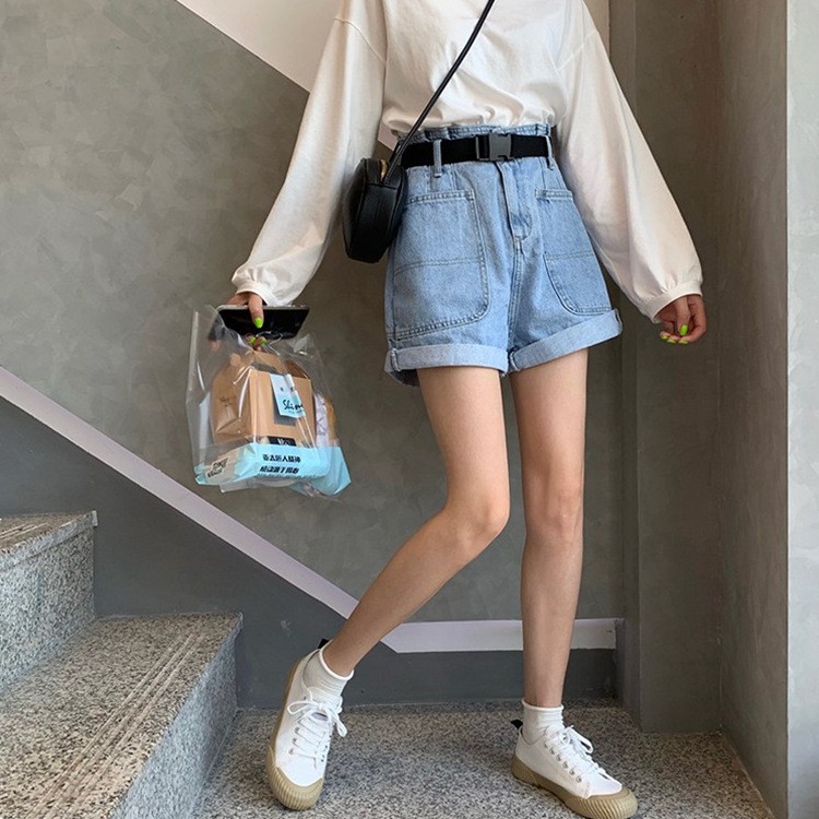 Quần Short Jeans Nữ 2 Túi Hộp  Quần Short Nữ 3 Sọc Cầu Vồng - Nana's House  Quần đùi jeans nữ túi hộp BIGTOE