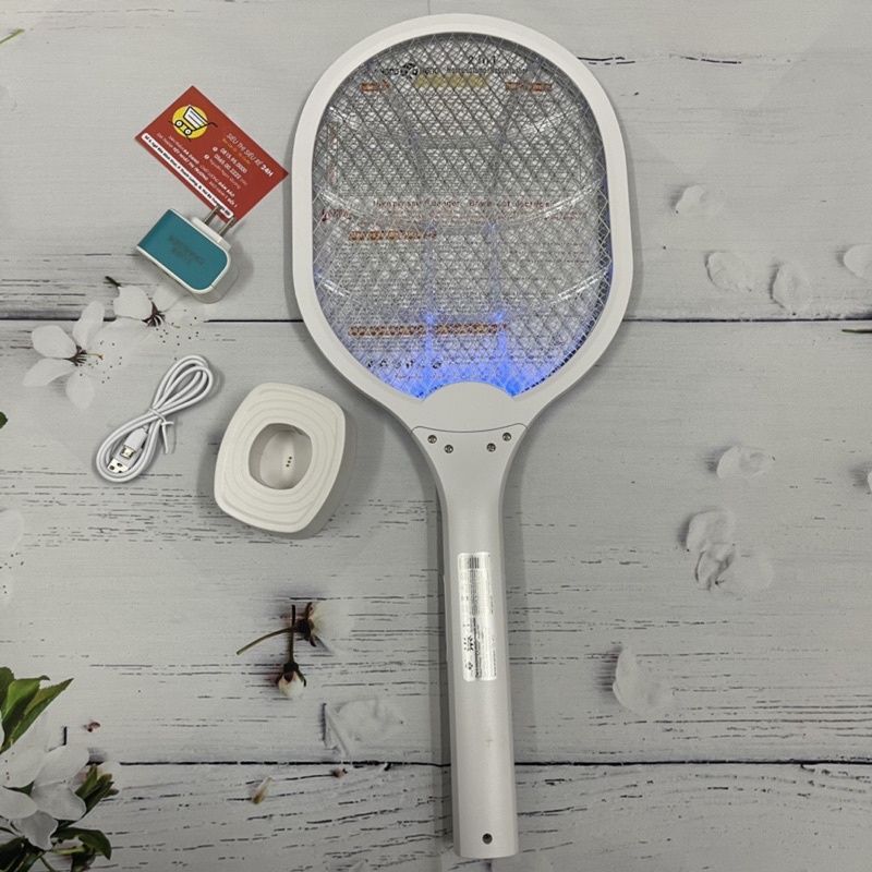 Máy Bắt Muỗi Tích Điện Cao Cấp (Tặng kèm củ sạc USB) ❤️FREESHIP❤️ Vợt Muỗi Kiêm Đèn Bắt Muỗi Đa Năng Tích Điện 2 Trong 1