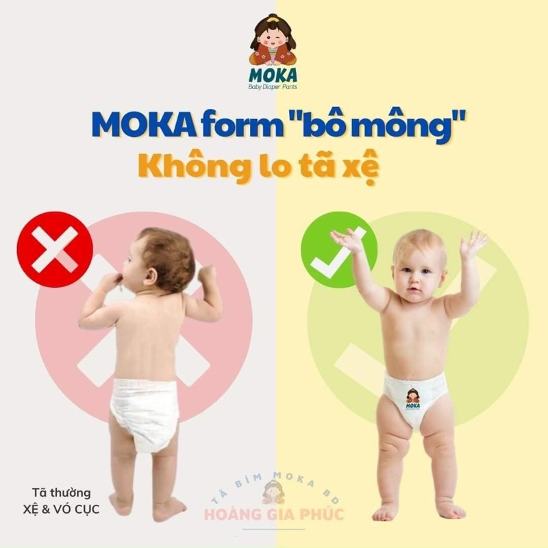 Tả/bĩm quần/dán Moka S/M/L/XL/XXL/3XL50 miếng bỉm Nhật