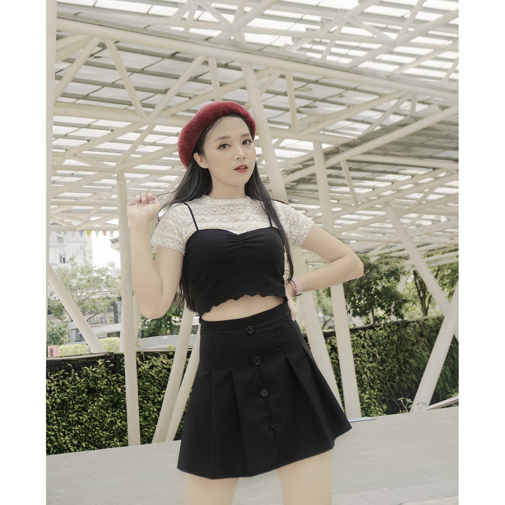 [Mã WASKT304 giảm 15% tối đa 30K đơn 99K] Chân váy xếp ly tennis đen Dalla | BigBuy360 - bigbuy360.vn