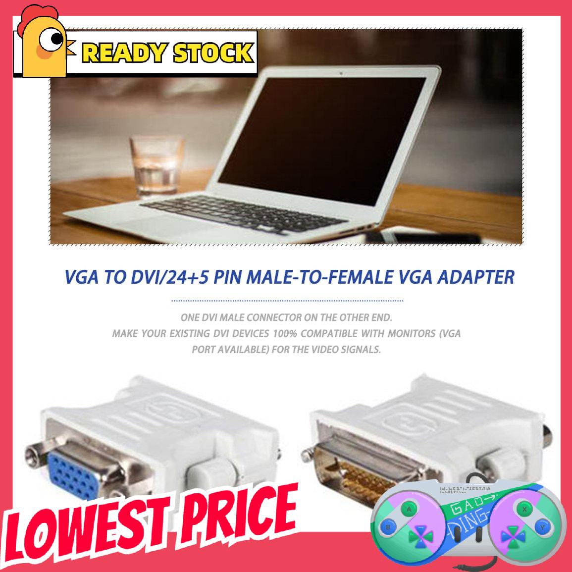 Đầu Chuyển Đổi Vga Sang Dvi D / 24 + 1 Pin