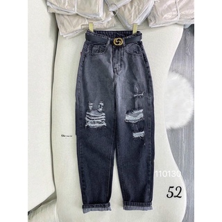 🔥Baggy Jeans Loan Màu Xám Rách Nhiều