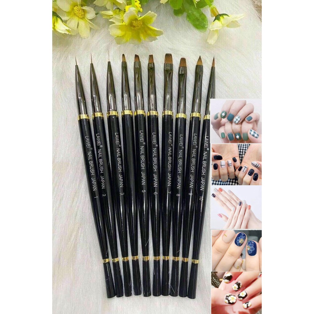 Bộ Cọ Bút LAWEI Nail Brush Japan 10 Cây