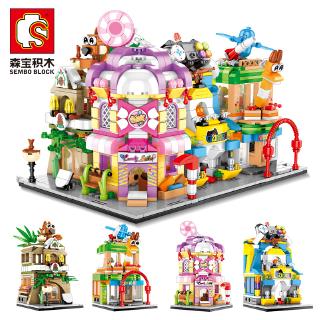 Bộ đồ chơi xếp hình SLUBAN cửa hàng kẹo sembo mini sáng tạo vui nhộn cho bé