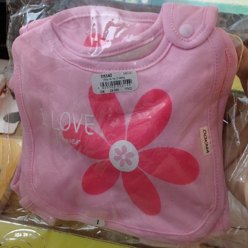 Yếm cotton cài lệch khuy bấm Dokma DS117