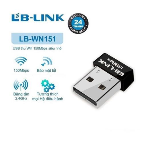 LB LINK - USB Wifi Nano tốc độ 150Mbps chính hãng- Usb thu sóng Wifi cho Laptop, PC chính hãng