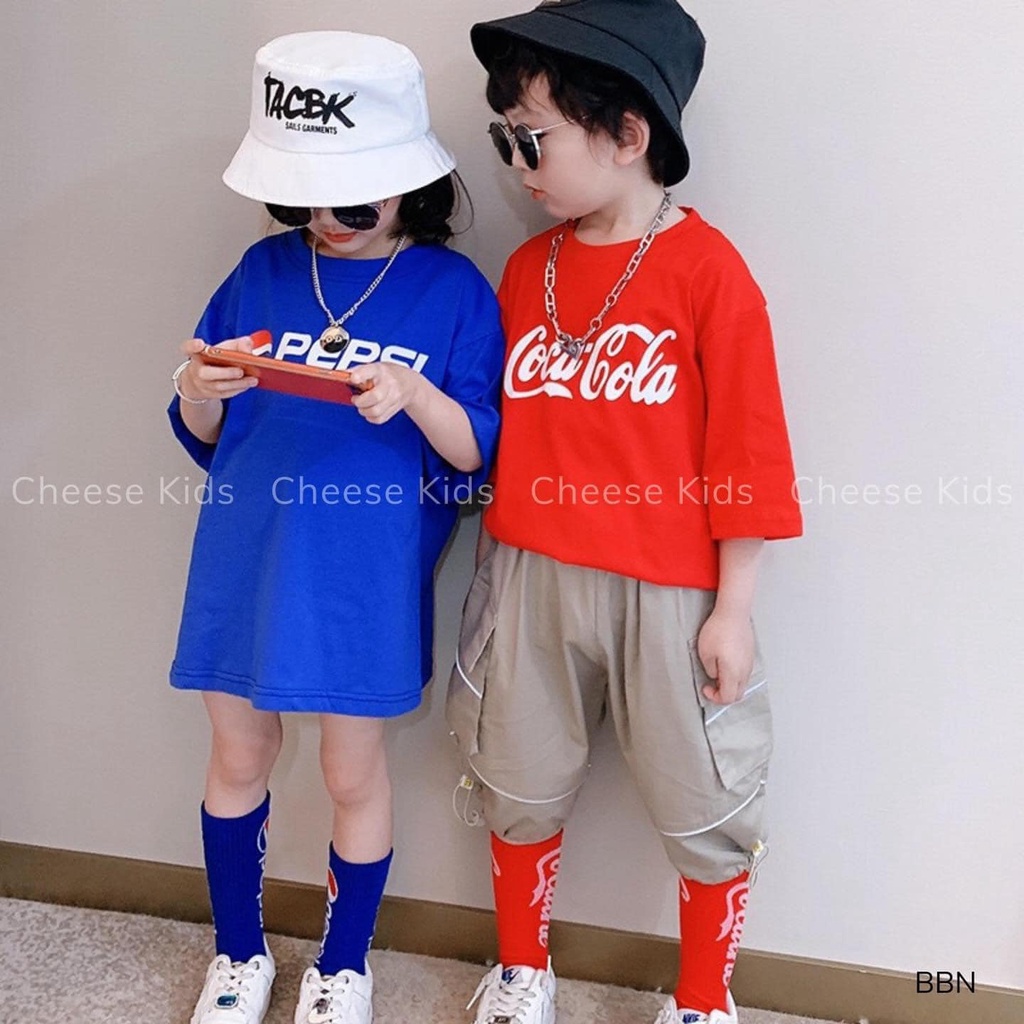 Áo thun unisex bé trai bé gái, áo phông trẻ em cheesekids 11 đến 21kg