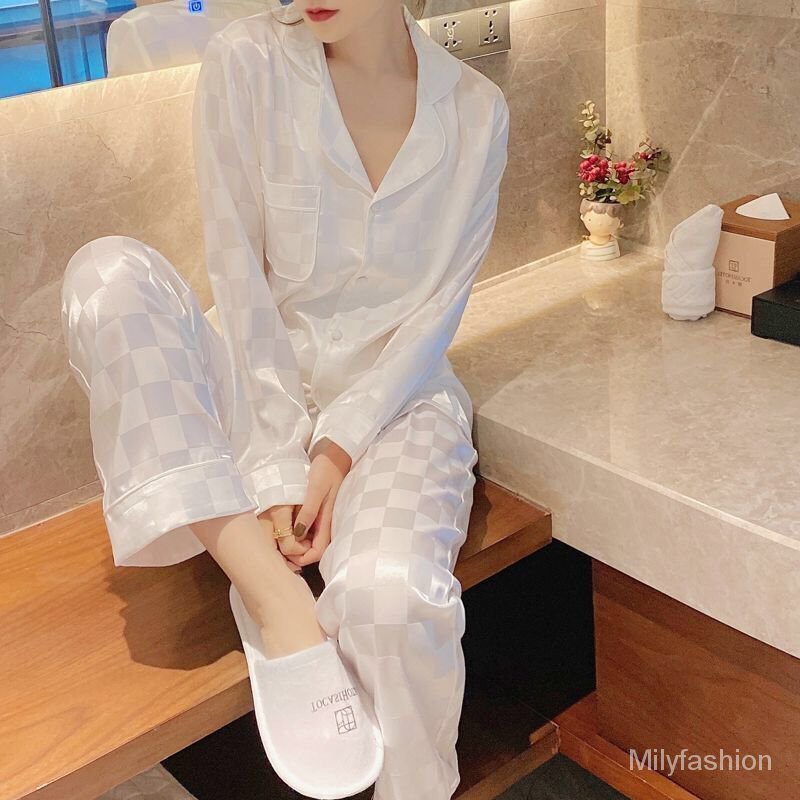Bộ đồ ngủ tay dài cỡ lớn thời trang xuân thu cho nữ
