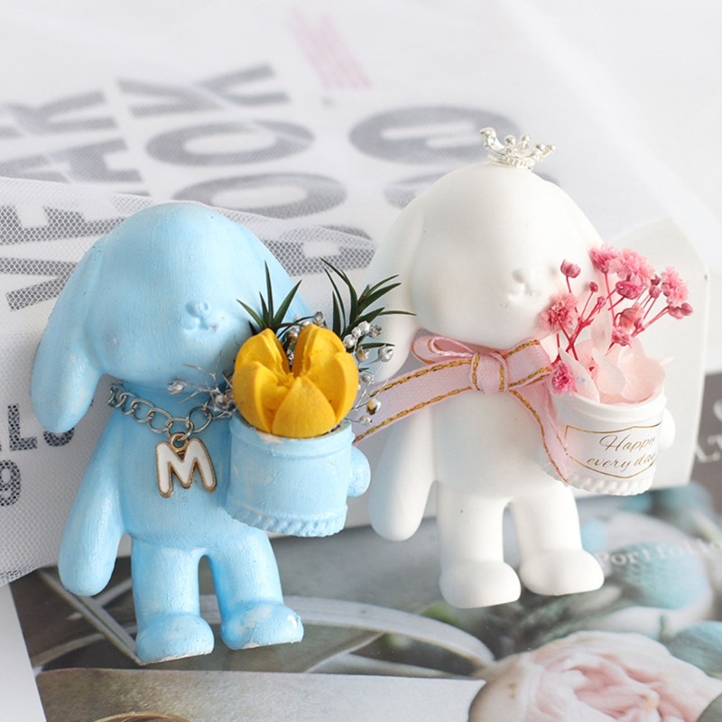 Khuôn Silicone Làm Bánh &amp; Xà Phòng Hình Thỏ 3D DIY