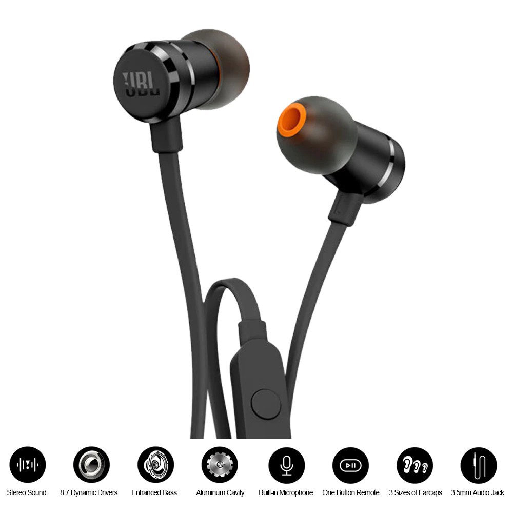 T290 Original Wired Earphones With Mic For iPhone Android(3.5MM)