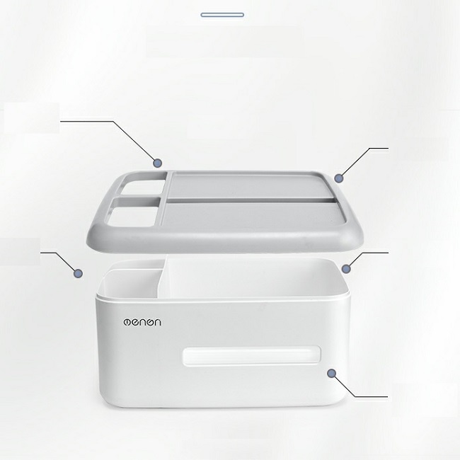 Hộp Giấy Để Bàn Văn Phòng OENON Thiết Kế 2 Ngăn Chất Liệu Nhựa ABS Cao Cấp - 318