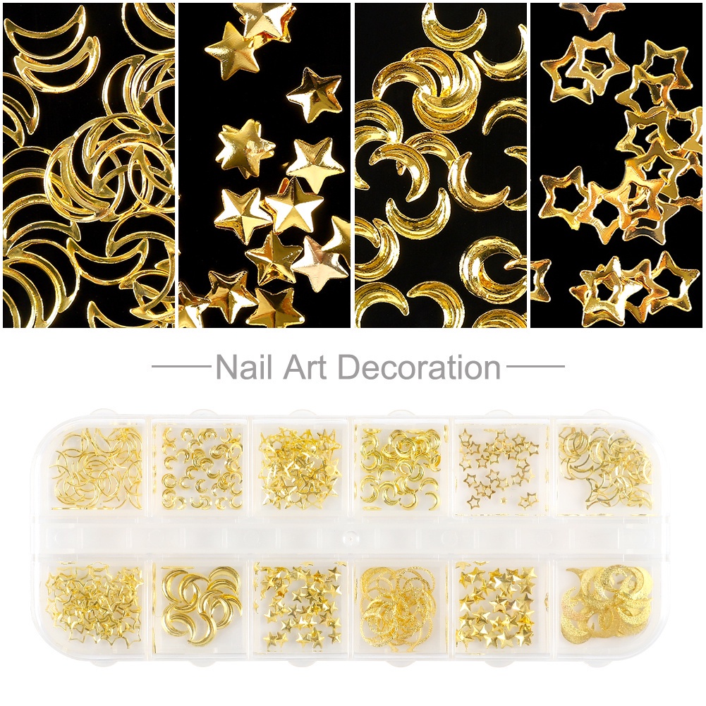 [Hàng mới về] Phụ Kiện Dán Móng Tay Màu Vàng Đồng Coscelia