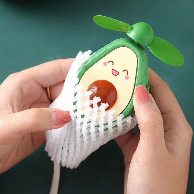 Quạt Mini Cầm Tay Hình Quả Bơ - Dễ Thương - Kèm Dây