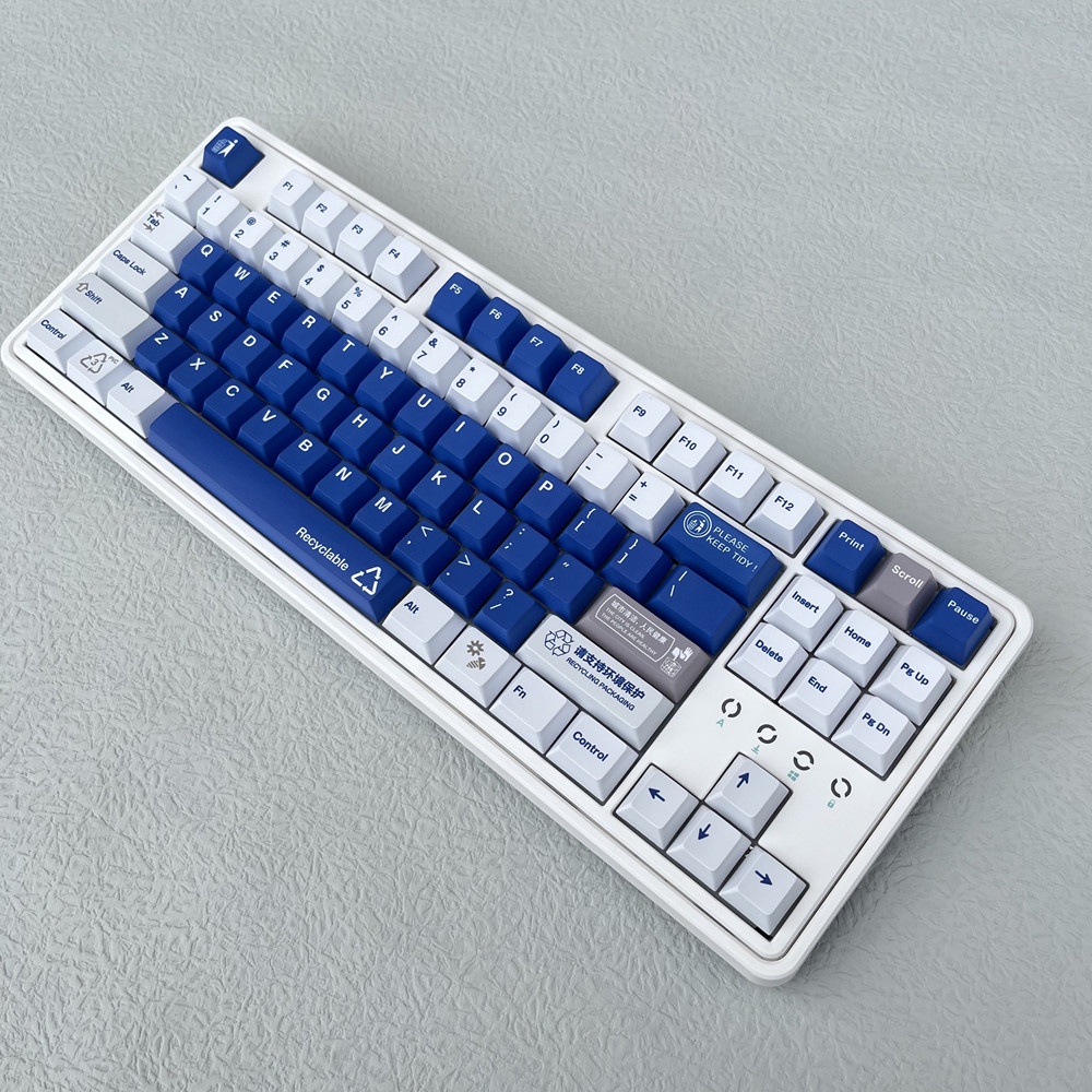 Recyclable Keycaps Cherry Profile Xanh lam Thân thiện với môi trường PBT DYE SUB Bàn phím cơ học Keycap