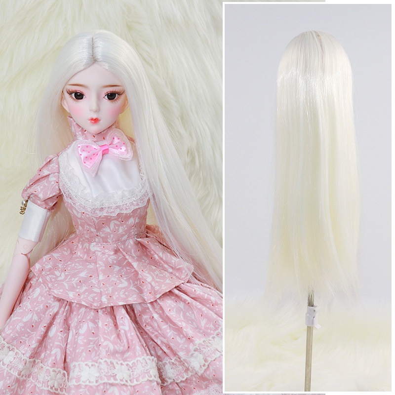 Tóc Giả 60cm Màu Trắng / Đen Cho Búp Bê Tỉ Lệ 1 / 3 20-23cm