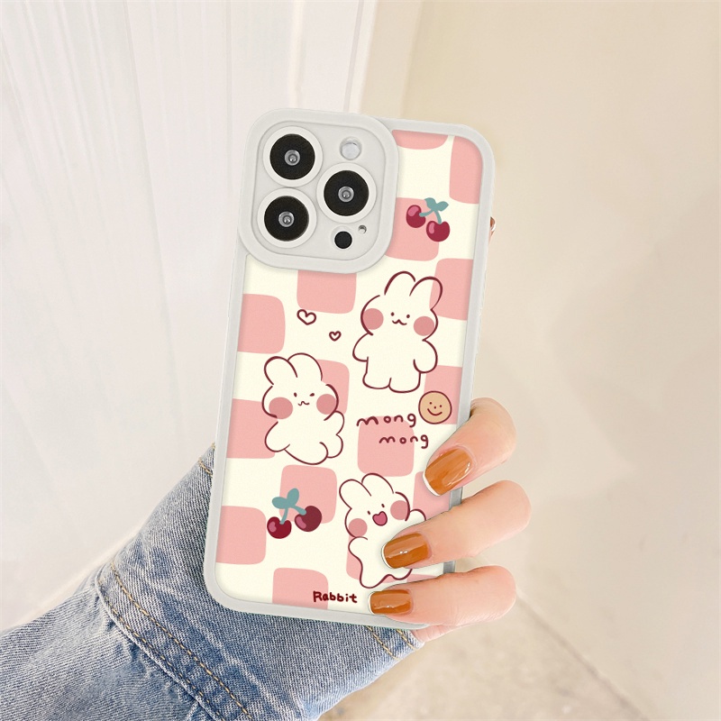 Ốp lưng iphone cạnh vuông lỗ camera thỏ lovely 6/6plus/7/7plus/8/8plus/x/xr/xs/11/12/13/pro/max/plus/promax-Awifi B5-7