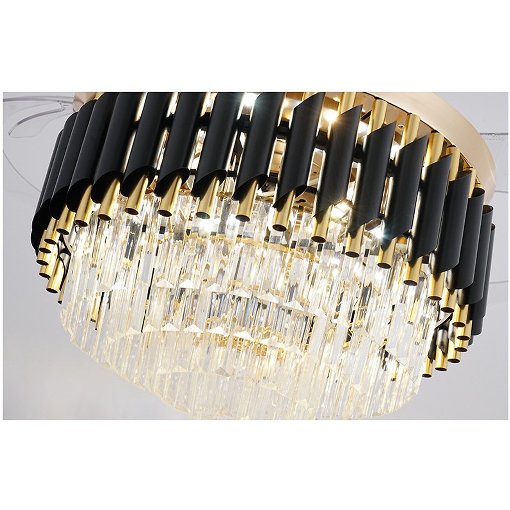 Đèn quạt trần MONSKY LED trang trí hiện đại MACARONS 3 chế độ ánh sáng có điều khiển từ xa