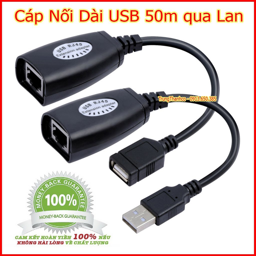 Cáp Nối Dài USB 50m qua Lan