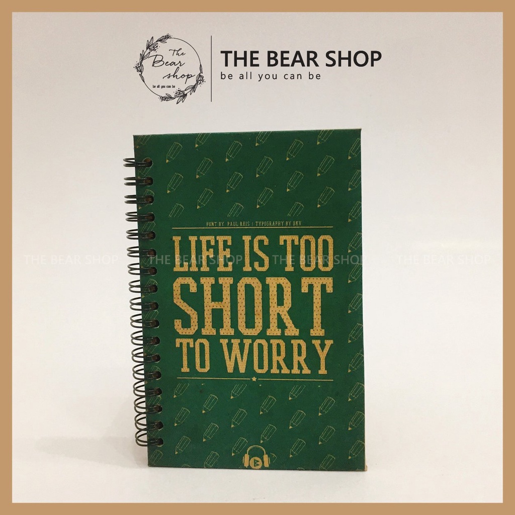 Sổ tay ghi chép handmade vintage - Giấy kraft khổ A5 bìa cứng - The Bear Shop