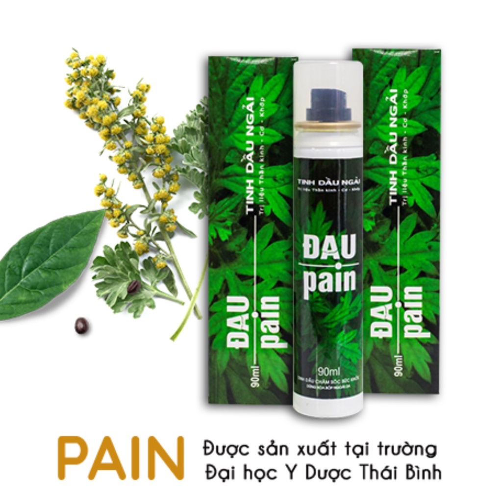 Dầu Xoa Bóp Xương Khớp, Giảm Đau Tức Thì. Tinh Dầu Ngải 90ml ( ĐAU - pain ) ( ảnh và video thật )