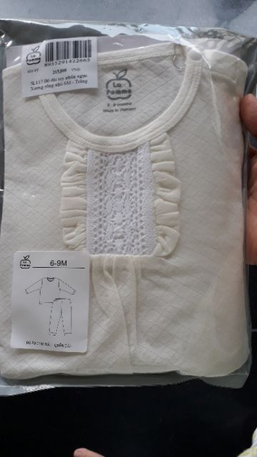 Lapomme. Bộ dài tay nhún ngực vải thoáng xinh xắn ss117
