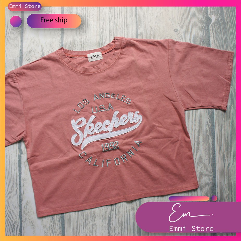 Áo Thun Nữ 💙 FREESHIP💙 Áo Croptop Ema Hàng Nhập QC Cao Cấp, Hình Thêu Đẹp, Siêu Yêu, Chuẩn Hàng Shop | BigBuy360 - bigbuy360.vn