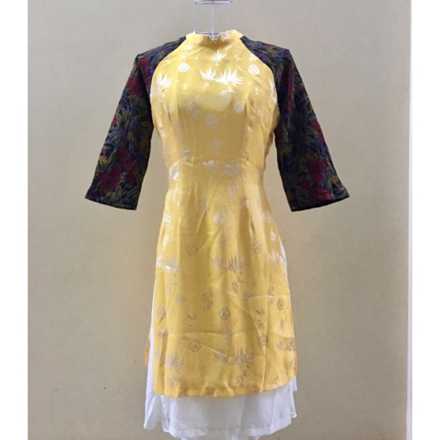 Áo dài cách tân 2 vạt vải gấm size M