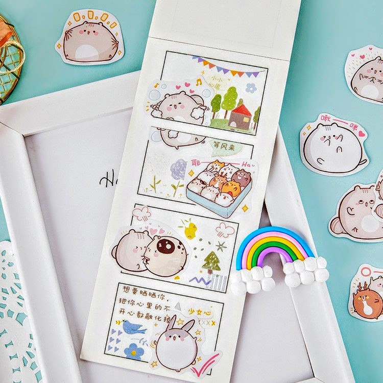 [ GIFT ] Set 4 sticker đáng yêu dán máy tính, điện thoại, vali