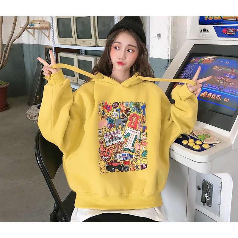 Áo Hoodie In Họa Tiết Graffiti Cá Tính Dành Cho Nữ | BigBuy360 - bigbuy360.vn