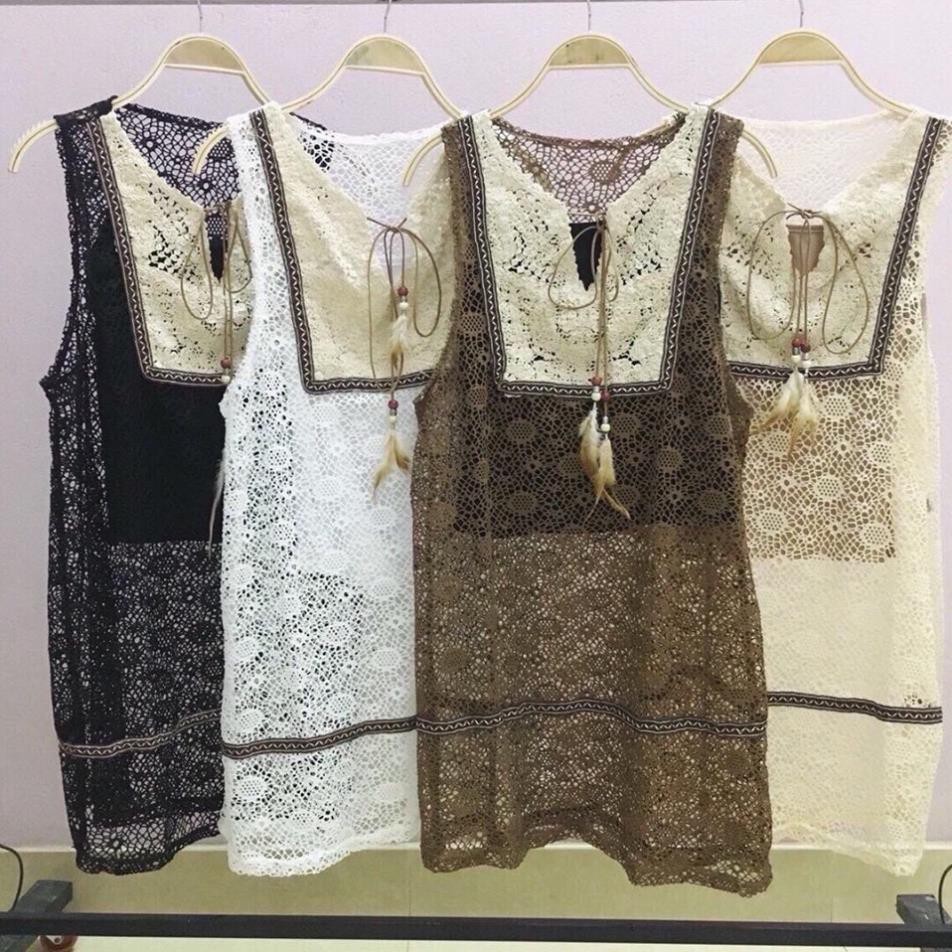 Váy Thổ Cẩm sát nách kèm áo lót bên trong