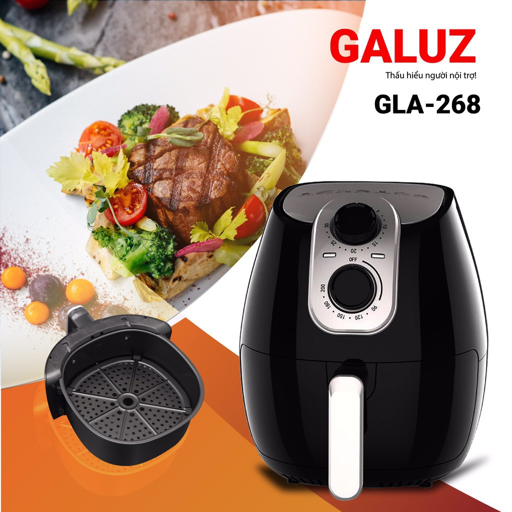 [Mã 44ELSALE2 giảm 7% đơn 300K] Nồi chiên không dầu Galuz GLA 268- 4L