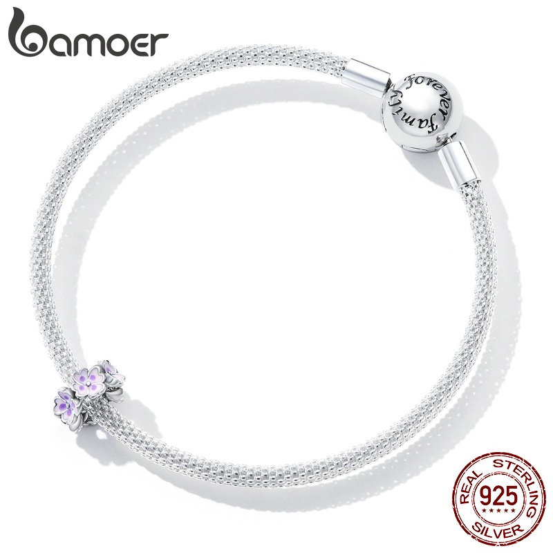 Hạt phụ kiện BAMOER SCC2212 bạc 925 kiểu hoa thời trang để làm trang sức