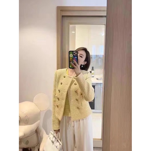 Áo khoác dạ tweed  trơn