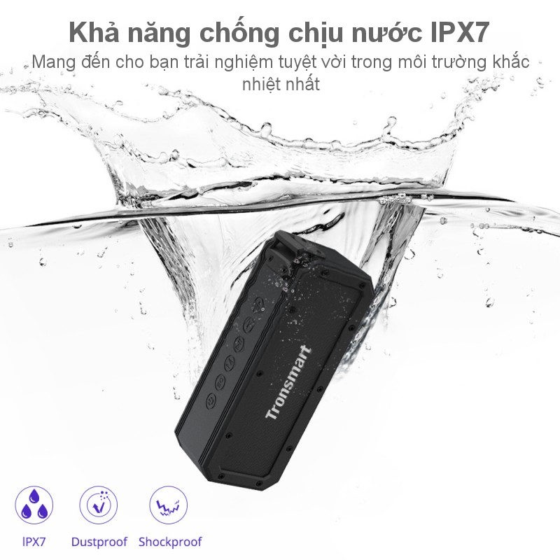 Loa Bluetooth 5.0 Tronsmart Element Force + Công suất 40W Chống nước IPX7 - HÀNG CHÍNH HÃNG