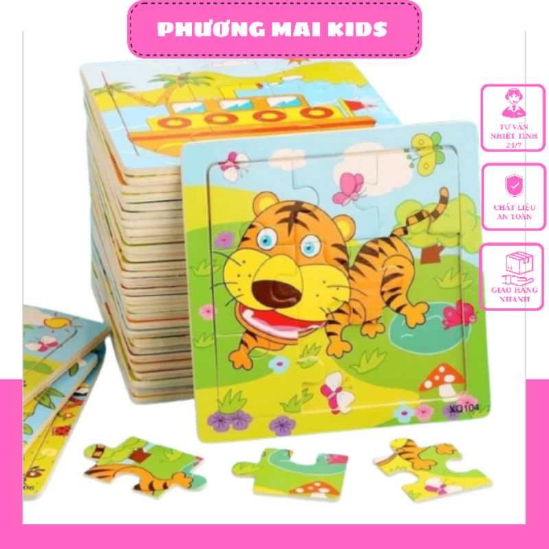 Tranh ghép gỗ thông minh 9 mảnh Puzzle_ ghép tranh cho bé 🌟🌟 Phương Mai Kids