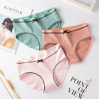 Quần lót nữ❤️FREESHIP❤️quần chíp nữ cotton len tăm phối nơ xinh xắn QL5