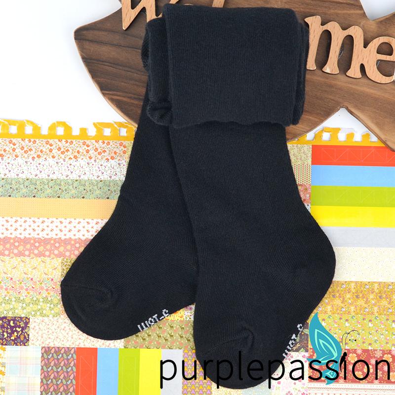 Quần Tất Cotton Màu Trơn Xinh Xắn Cho Bé Gái Sơ Sinh 0-24 Tháng